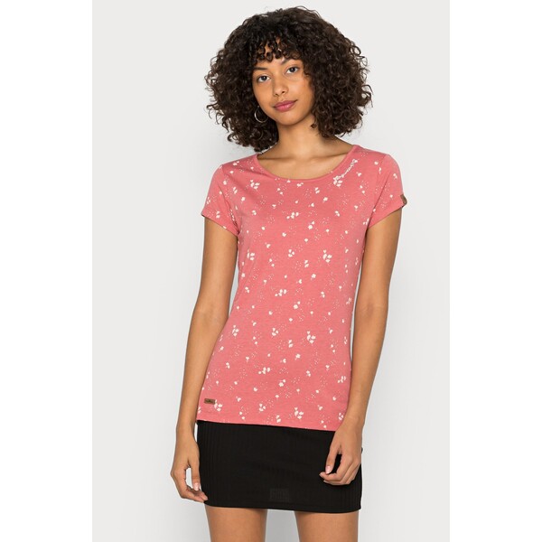 Ragwear MINT FLOWER T-shirt z nadrukiem pink R5921D0AF-J11