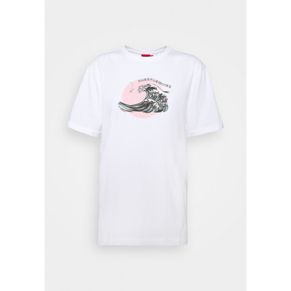 HUGO THE GIRLFRIEND TEE T-shirt z nadrukiem white HU721D077-A11