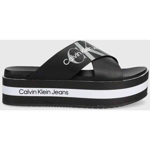 Calvin Klein Jeans klapki skórzane YW0YW00562.BDS YW0YW00562.BDS