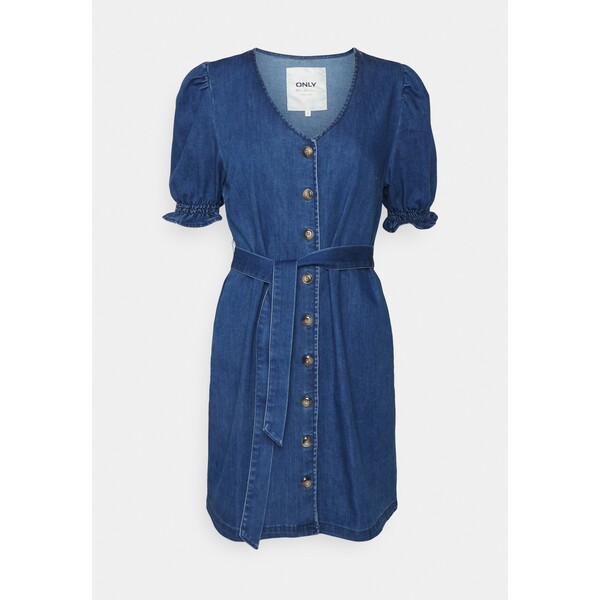 ONLY Petite ONL DAISY PUFF BELT DRESS Sukienka jeansowa dark blue demin OP421C0D4-K11