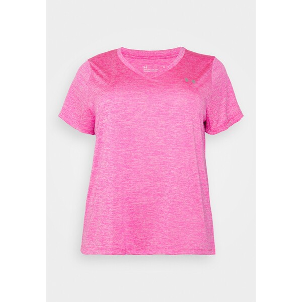 Under Armour TECH TWIST T-shirt basic electro pink/halo gray/metallic silver UN241D0JN-J12
