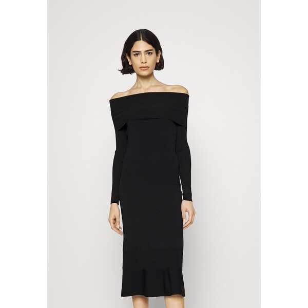 KARL LAGERFELD FOLDED NECKLINE DRESS Sukienka dzianinowa black K4821C04S-Q11