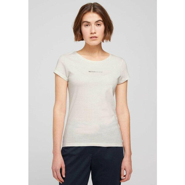 TOM TAILOR DENIM T-SHIRT SLIM FIT T-shirt basic gardenia white TO721D0ZH-A11