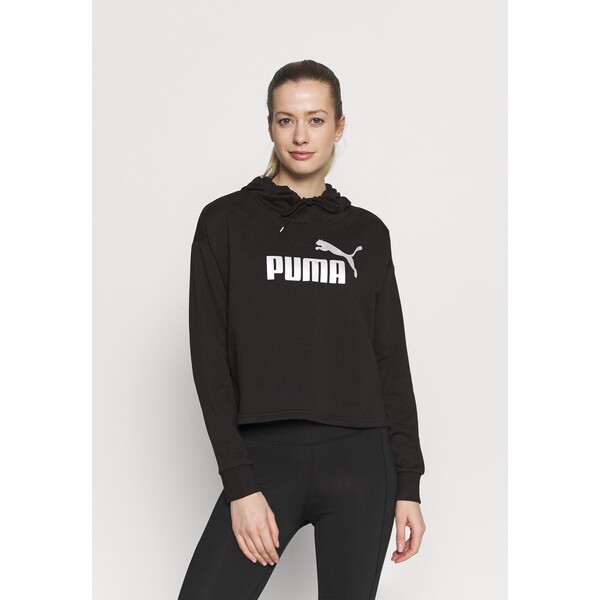 Puma METALLIC LOGO HOODIE Bluza z kapturem black/silver PU141G07V-Q11