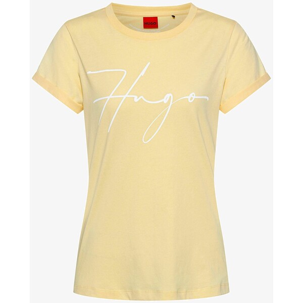 HUGO THE SLIM TEE T-shirt z nadrukiem gelb HU721D08I-E11