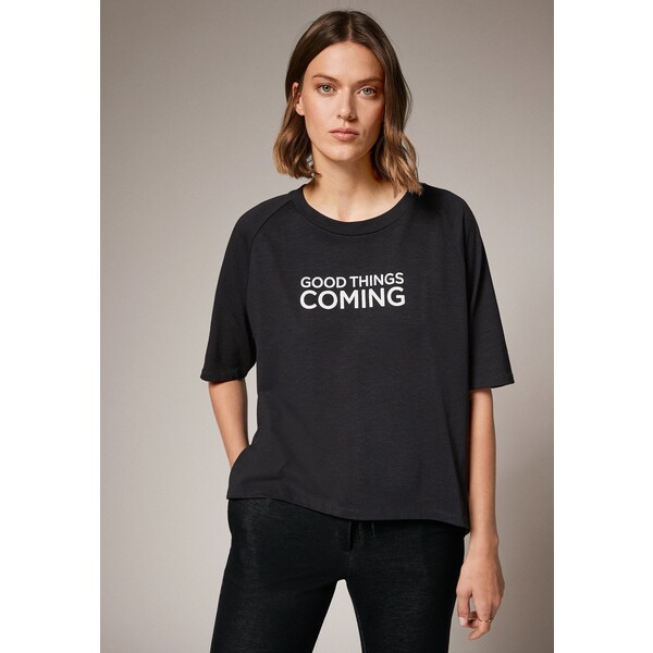 comma casual identity MIT SCHRIFTPRINT T-shirt z nadrukiem grey C1E21D0D4-Q11