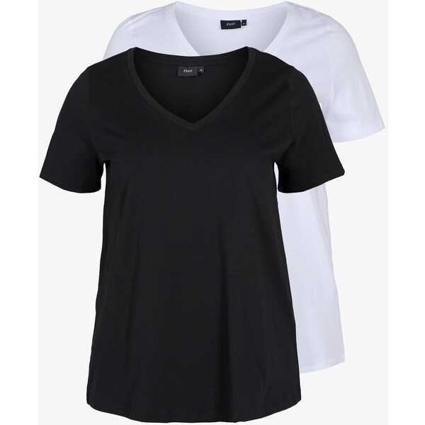 Zizzi 2-PACK T-shirt basic black bright w Z1721D0YK-Q11