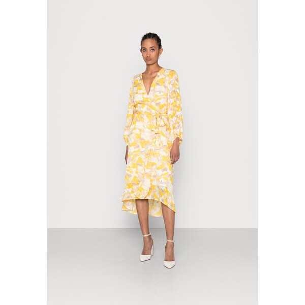 InWear BASIRA WRAP DRESS Sukienka letnia yellow abstract leaves IN321C0CH-E11
