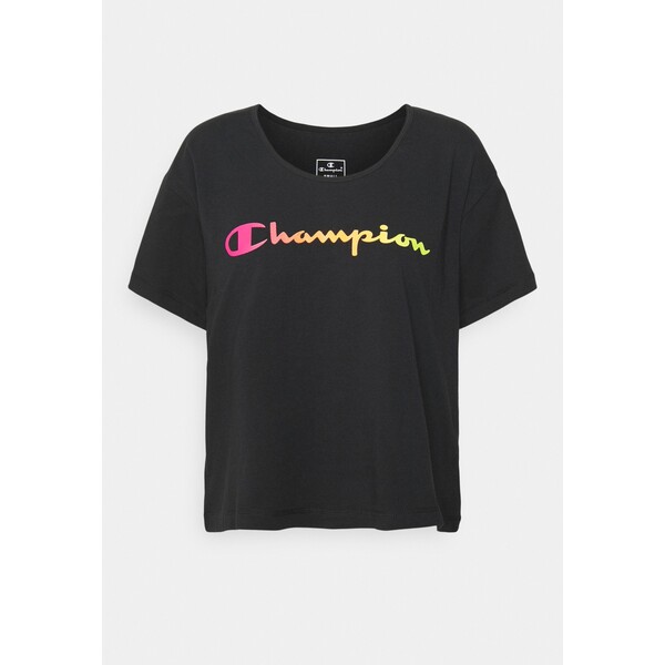 Champion CREWNECK T-shirt z nadrukiem black C7641D04Z-Q11