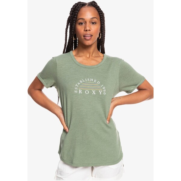 Roxy T-shirt z nadrukiem green RO521D0JA-M11