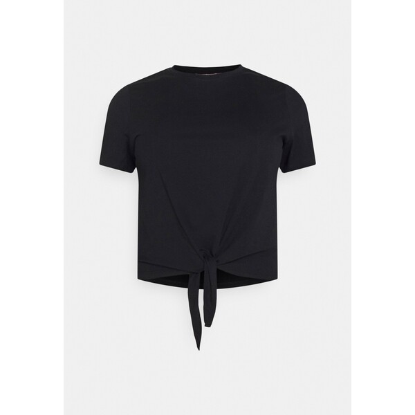 ONLY Carmakoma CARAPRIL KNOT SOLID T-shirt basic black ONA21D0DR-Q11
