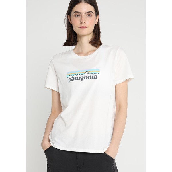 Patagonia LOGO CREW T-shirt z nadrukiem white PA941D00O-A11