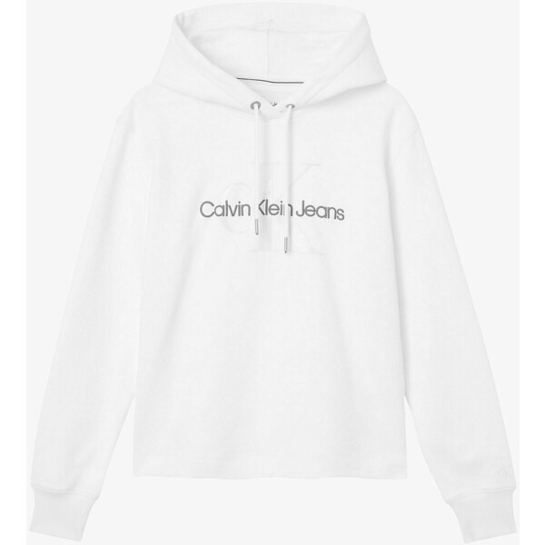 Calvin Klein Jeans Plus PLUS SEASONAL MONOGRAM Bluza z kapturem bright white C2Q21J011-A11