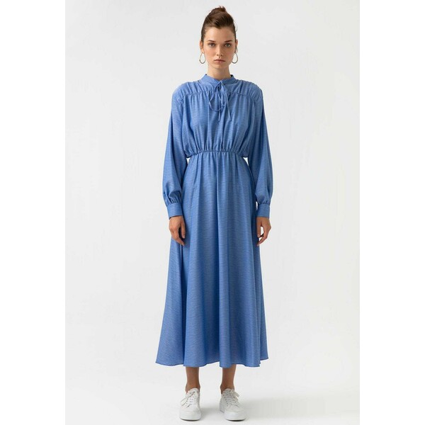Touché Privé SHIRRED Długa sukienka blue denim TOV21C03Y-K11
