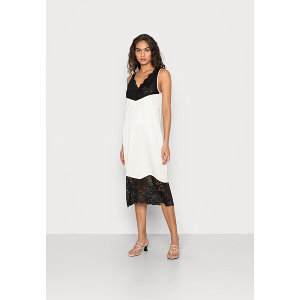 AllSaints CELESTE LACE DRESS Sukienka letnia black/artic white A0Q21C0HA-A11