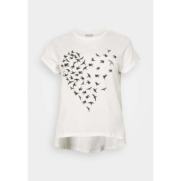 Anna Field Curvy T-shirt z nadrukiem off-white AX821D05Q-A11