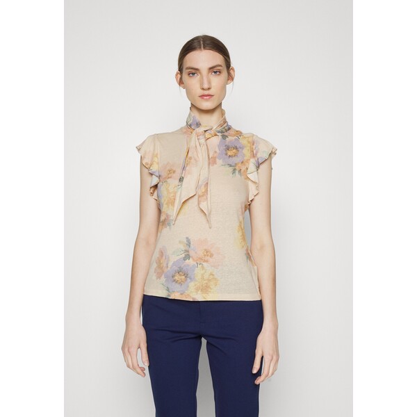 Lauren Ralph Lauren FLORAL TIE T-shirt z nadrukiem blush/sage multi L4221D0HN-J11
