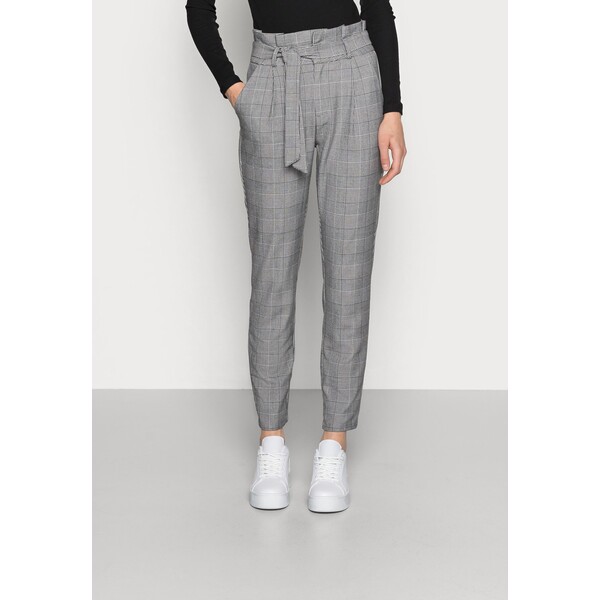 Vero Moda VMEVA PAPERBAG CHECK PANT Spodnie materiałowe grey/white VE121A0O4-C11