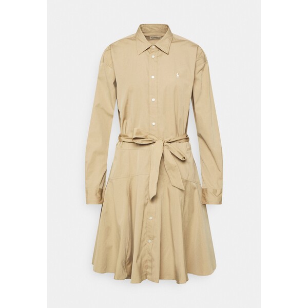 Polo Ralph Lauren COTTON BROADCLOTH SHIRTDRESS Sukienka koszulowa vintage khaki PO221C08B-N11