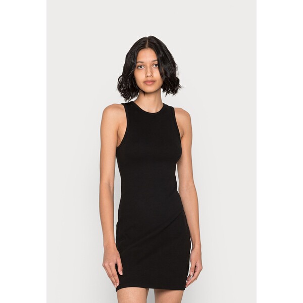 Hollister Co. HIGH NECK EXPOSED SEAM SHORT DRESS Sukienka dzianinowa black solid H0421C05C-Q11