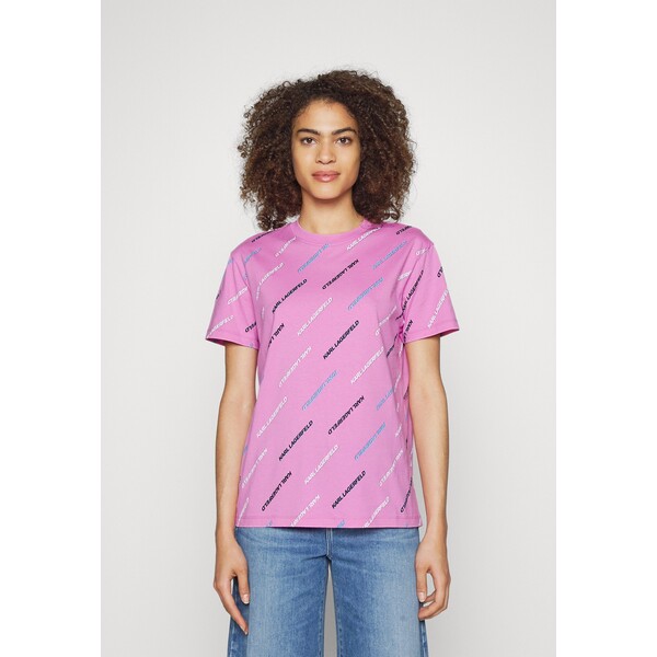 KARL LAGERFELD FUTURE LOGO T-shirt z nadrukiem futuristic pink K4821D0A9-J11