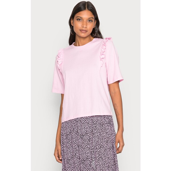 Selected Femme SLFMAGGIE RUFFLE TEE T-shirt z nadrukiem lilac sachet SE521D0HX-J11