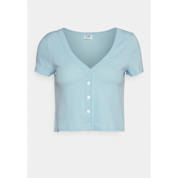 Cotton On LIZA BUTTON THROUGH SLEEVE T-shirt z nadrukiem ice blue C1Q21D04A-K11