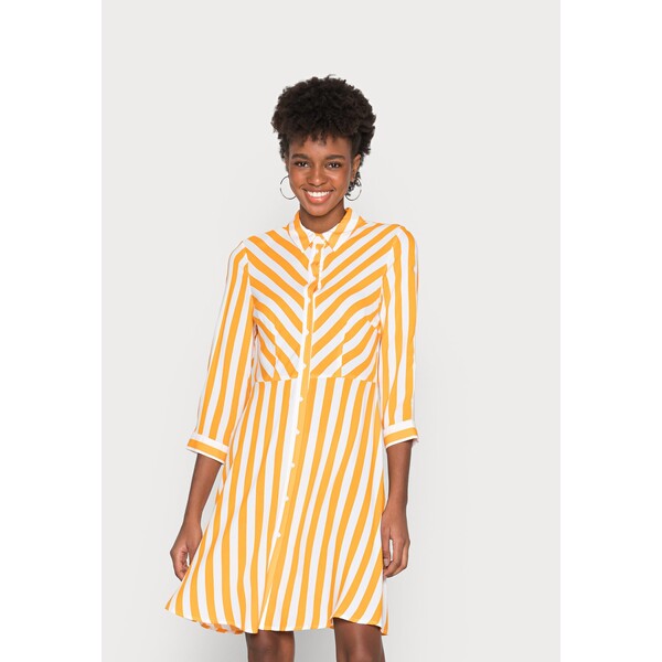 YAS YASSAVANNA 3/4 SHIRT DRESS Sukienka koszulowa radiant yellow/white Y0121C1Y6-E11