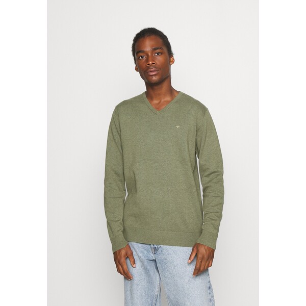 TOM TAILOR BASIC V NECK Sweter bleak green TO222Q0L6-M11