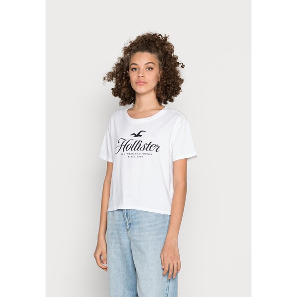 Hollister Co. HERITAGE PRINT CORE T-shirt z nadrukiem white H0421D0EK-A11