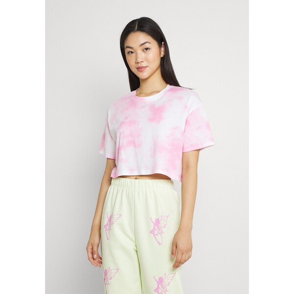 Hollister Co. CROP DAD TEE T-shirt z nadrukiem pink H0421D0D0-J11