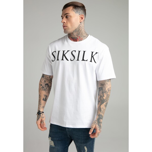 SIKSILK TEE T-shirt z nadrukiem white SIF22O0I4-A11