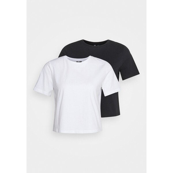 Pieces PCRINA CROP TOP 2 PACK T-shirt basic white/black PE321D0IQ-Q13