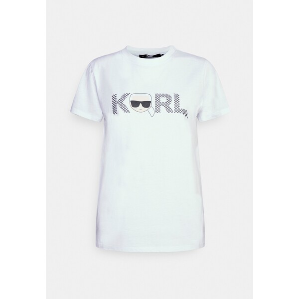 KARL LAGERFELD IKONIK LOGO T-shirt z nadrukiem white K4821D08W-A11