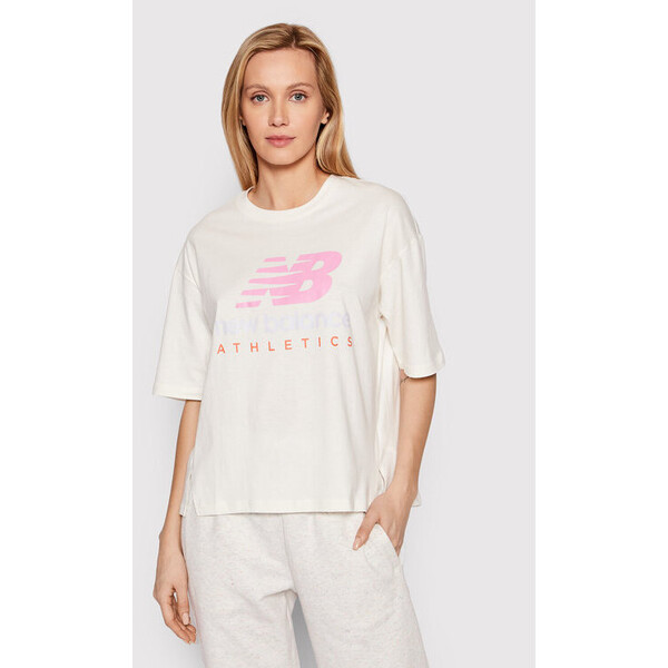 New Balance T-Shirt WT21503 Beżowy Oversize