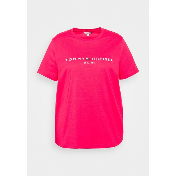Tommy Hilfiger Curve REGULAR TEE T-shirt z nadrukiem pink splendor TOY21D005-J12