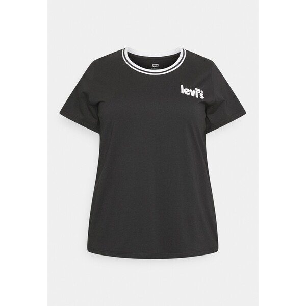 Levi's® Plus PERFECT TEE T-shirt z nadrukiem caviar L0M21D02D-Q12