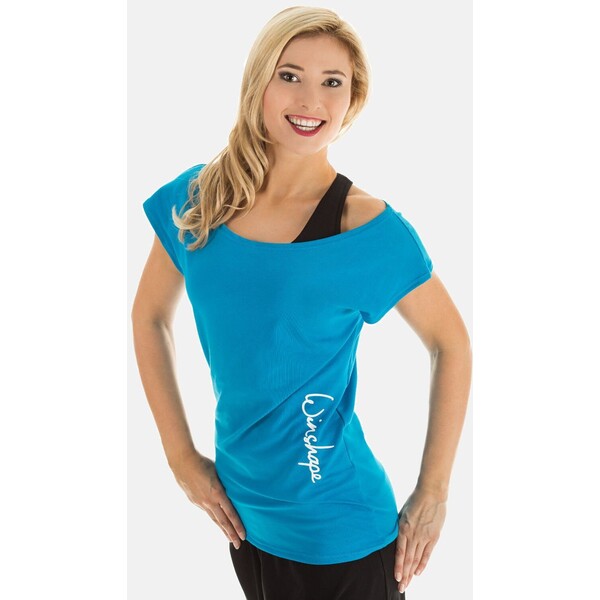 Winshape T-shirt z nadrukiem turquoise WIL41D00B-L11