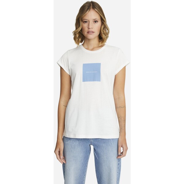 Smith&Soul SQUARE T-shirt z nadrukiem light grey blue print SMF21D01H-K11