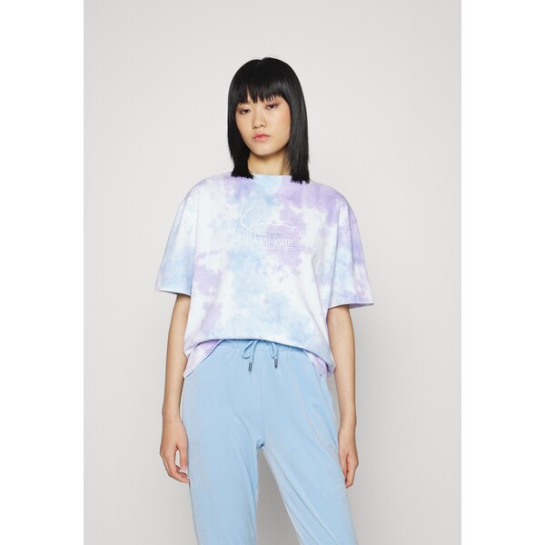 Karl Kani SIGNATURE TIE DYE TEE T-shirt z nadrukiem lilac/light blue/white KK121D04Y-T11
