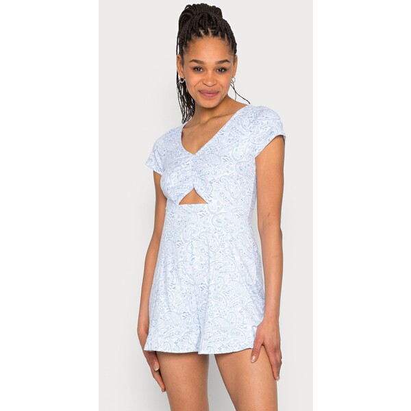 Hollister Co. CUTOUT ROMPER Sukienka z dżerseju white/blue paisley H0421T01M-K11