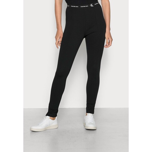 Calvin Klein Jeans LOGO ELASTIC MILANO Legginsy black C1821A04U-Q11