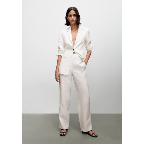 Massimo Dutti STRAIGHT FIT Spodnie materiałowe white M3I21A0OW-A11