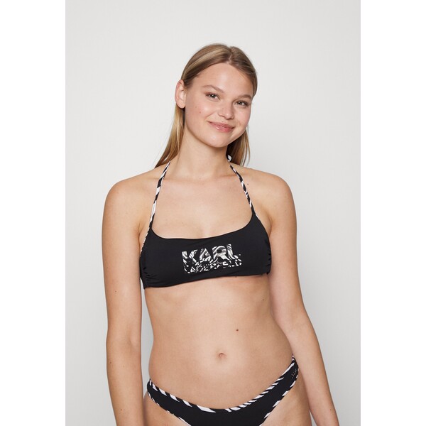 KARL LAGERFELD ZEBRA BANDEAU Góra od bikini black K4881J00R-Q11