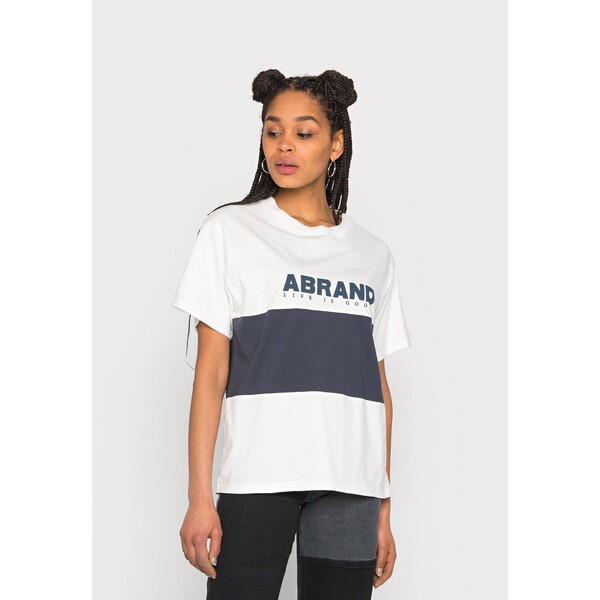 Abrand Jeans VINTAGE TEE T-shirt z nadrukiem white sand/navy ABB21D00O-A11