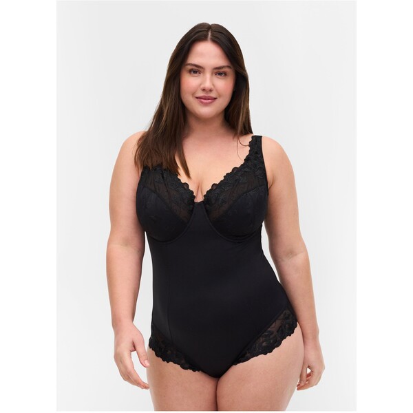 Devoted By Zizzi SPITZENDETAIL Body black DEU81C004-Q11