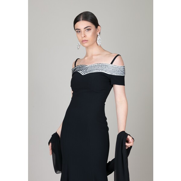 Bianca Brandi Długa sukienka black white B8M21C009-Q11