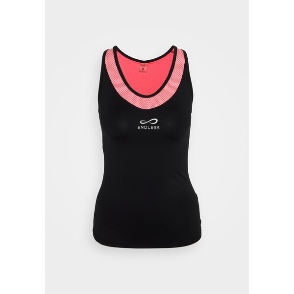 Endless CAMISETA LUX II Koszulka sportowa black/pink ENK41D00J-Q11