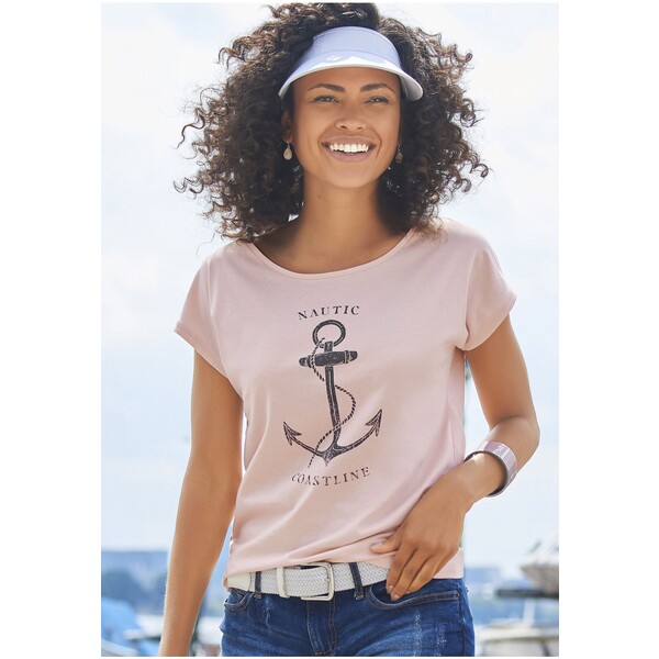 Beach Time T-shirt z nadrukiem rosé BZ921D00C-J11