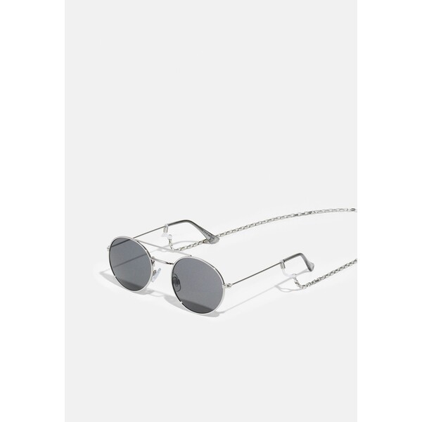 Pier One UNISEX Okulary przeciwsłoneczne silver-coloured/black PI954K012-D11
